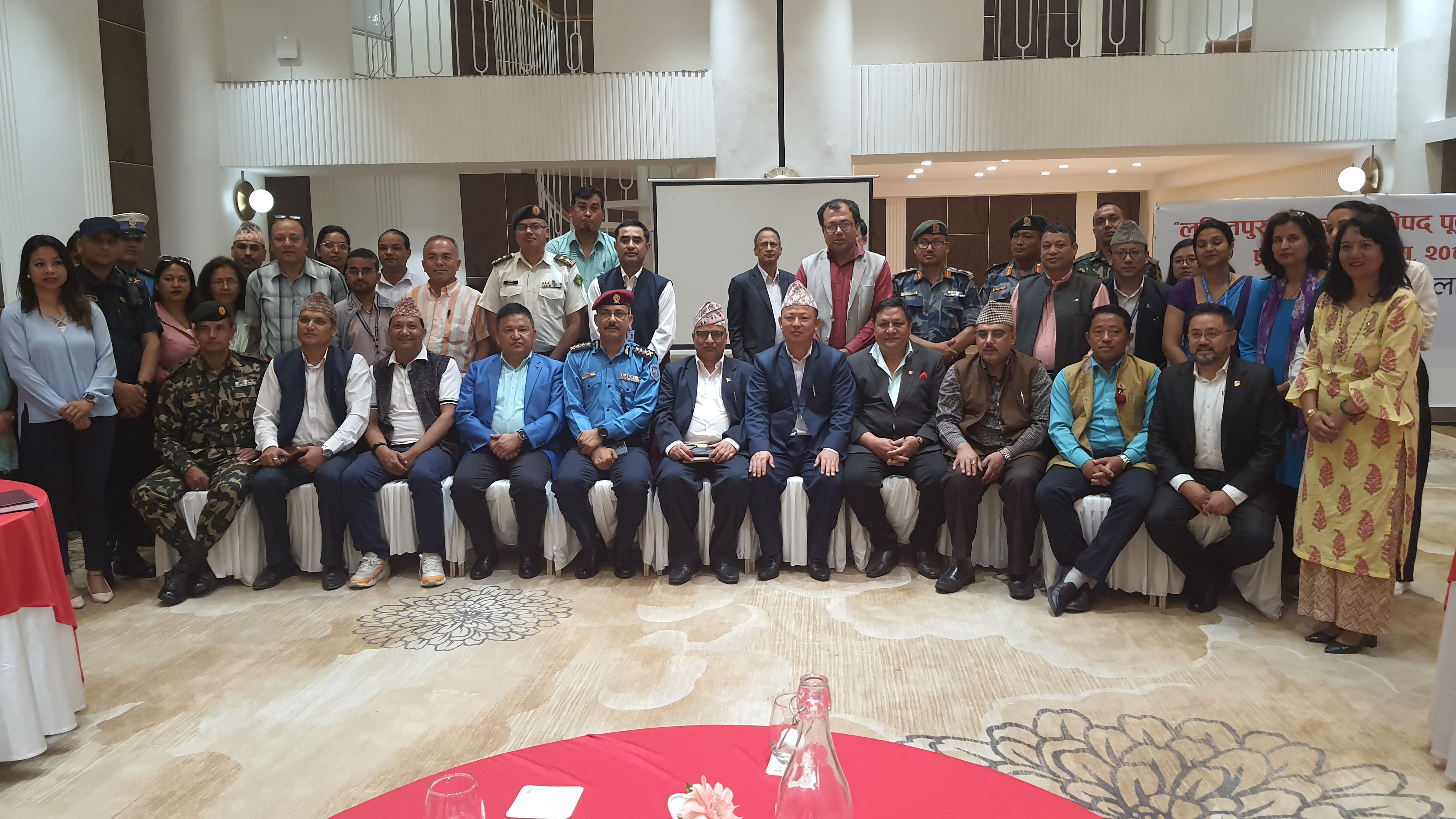 आज मिति २०८० जेष्ठ २४ गते विपद् पूर्वतयारी तथा प्रतिकार्य योजना २०८० तथा मनसुन पूर्वतयारी तथा प्रतिकार्य यवजना २०८० तर्जुमा सम्बन्धी छलफल प्रमुख जिल्ला अधिकारी श्री रुद्रप्रसाद पण्डितज्यूको अध्यक्षतामा स्क्वायर होटल पुल्चोक ललितपुरमा सम्पन्न ......